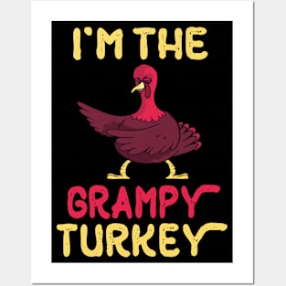 Turkey Flossing Happy Thanksgiving Day I'm The Grampy Turkey Posters and Art